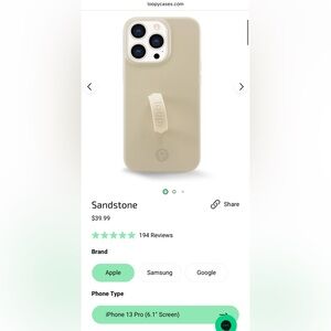 iPhone 13Pro Sandstone Loopy Case with Leopard Loop